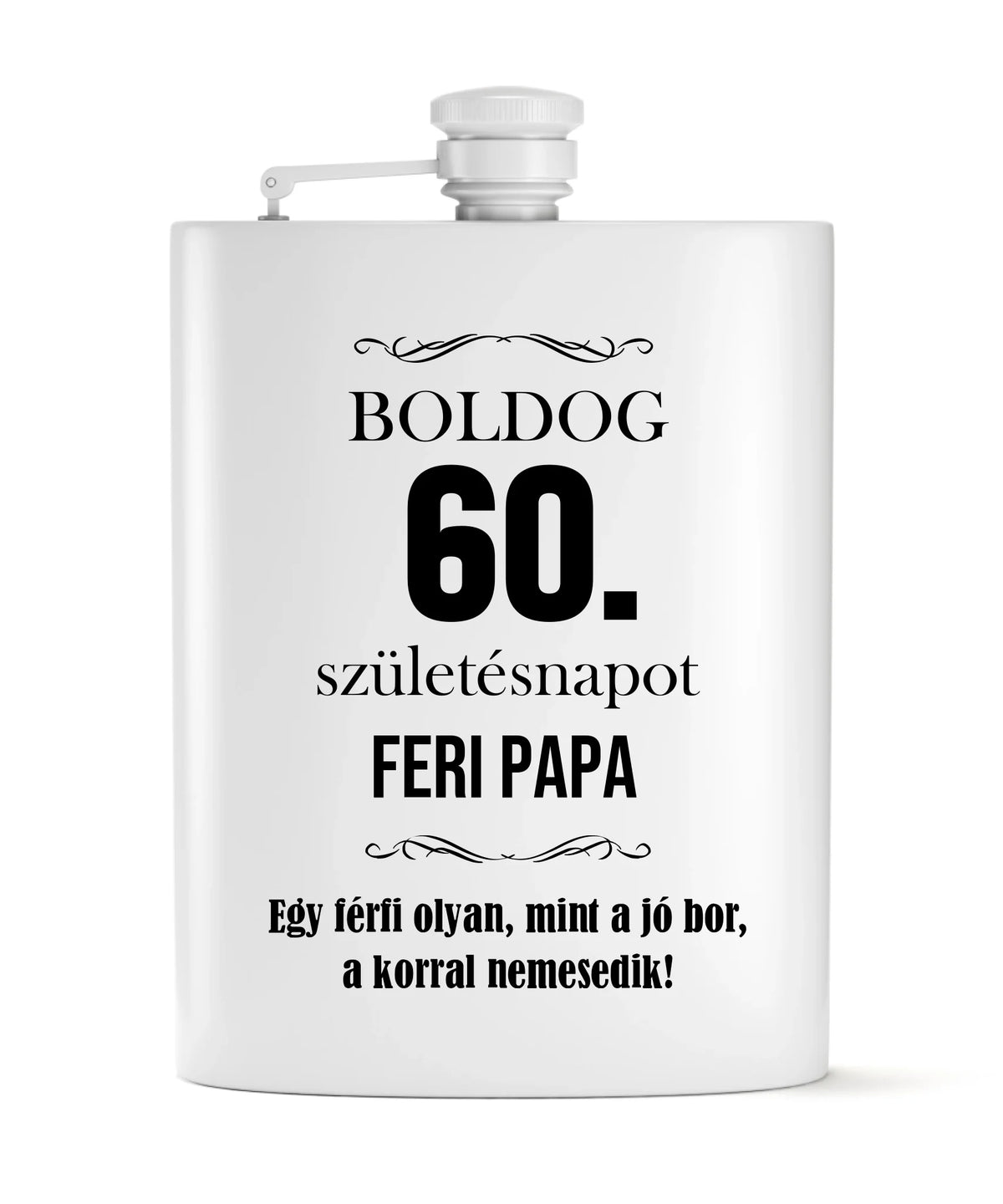 60. szülinapi ajándék – gravírozott flaska szett