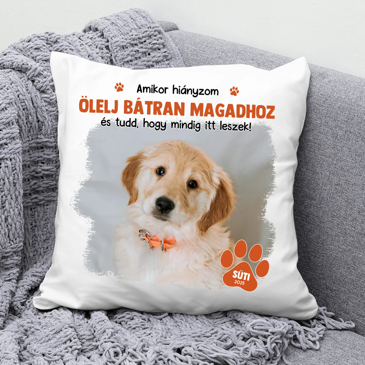 Kutyás emlékpárna