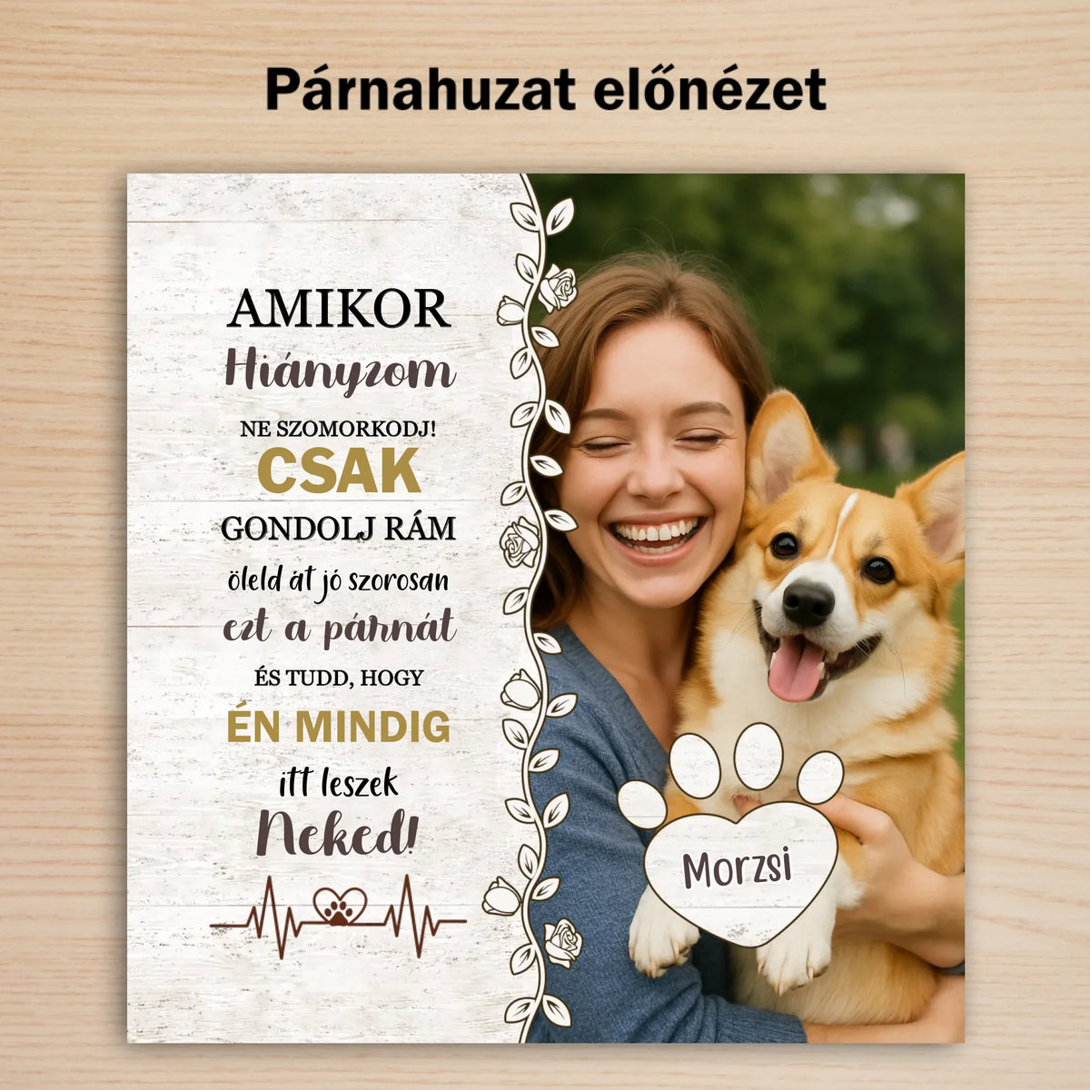Fényképes kutyás párna gazdiknak