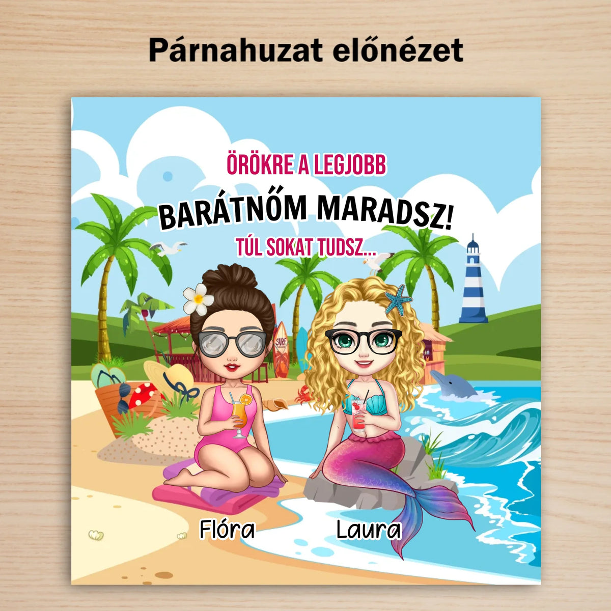 Sellő barátság - cuki nyári párna barátnőknek