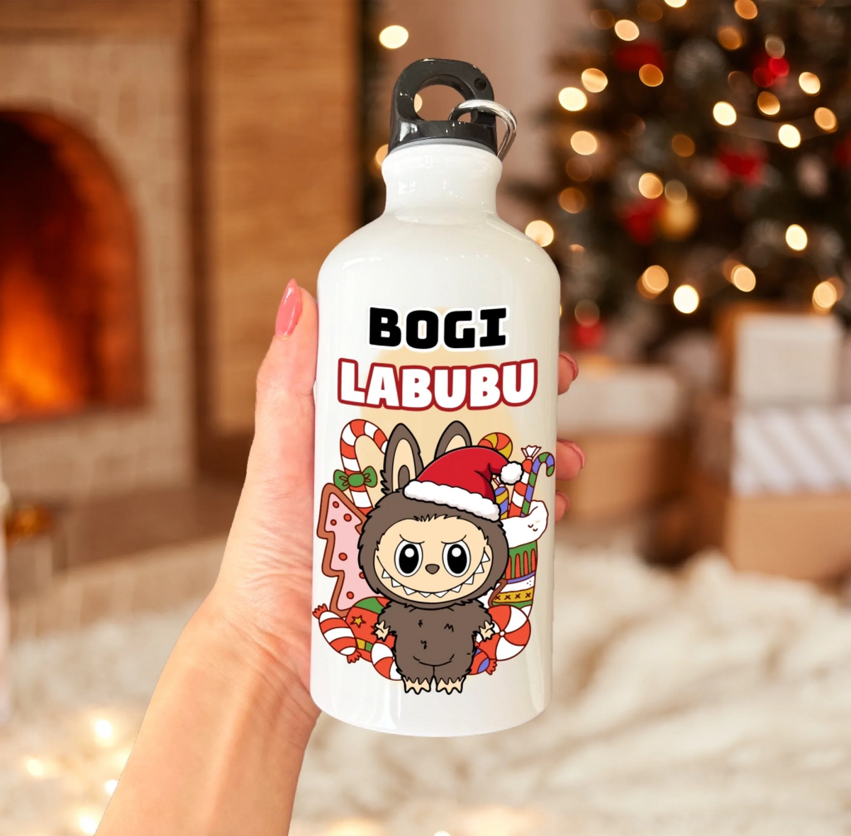 Labubu karácsonyi kulacs