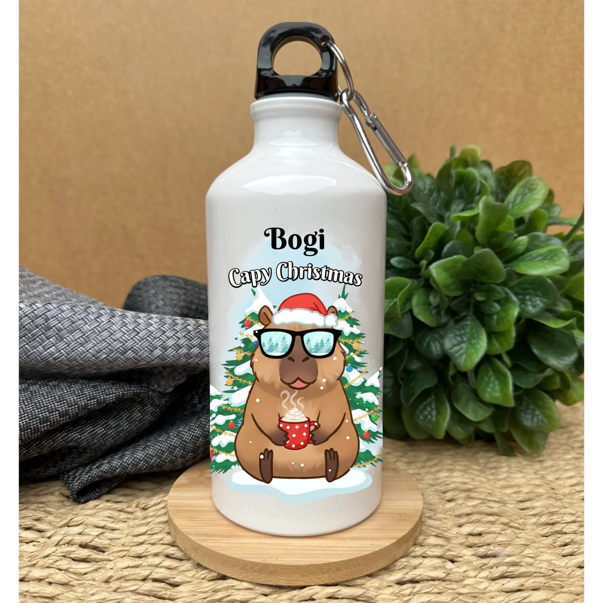 Capybara Christmas Vibes kulacs