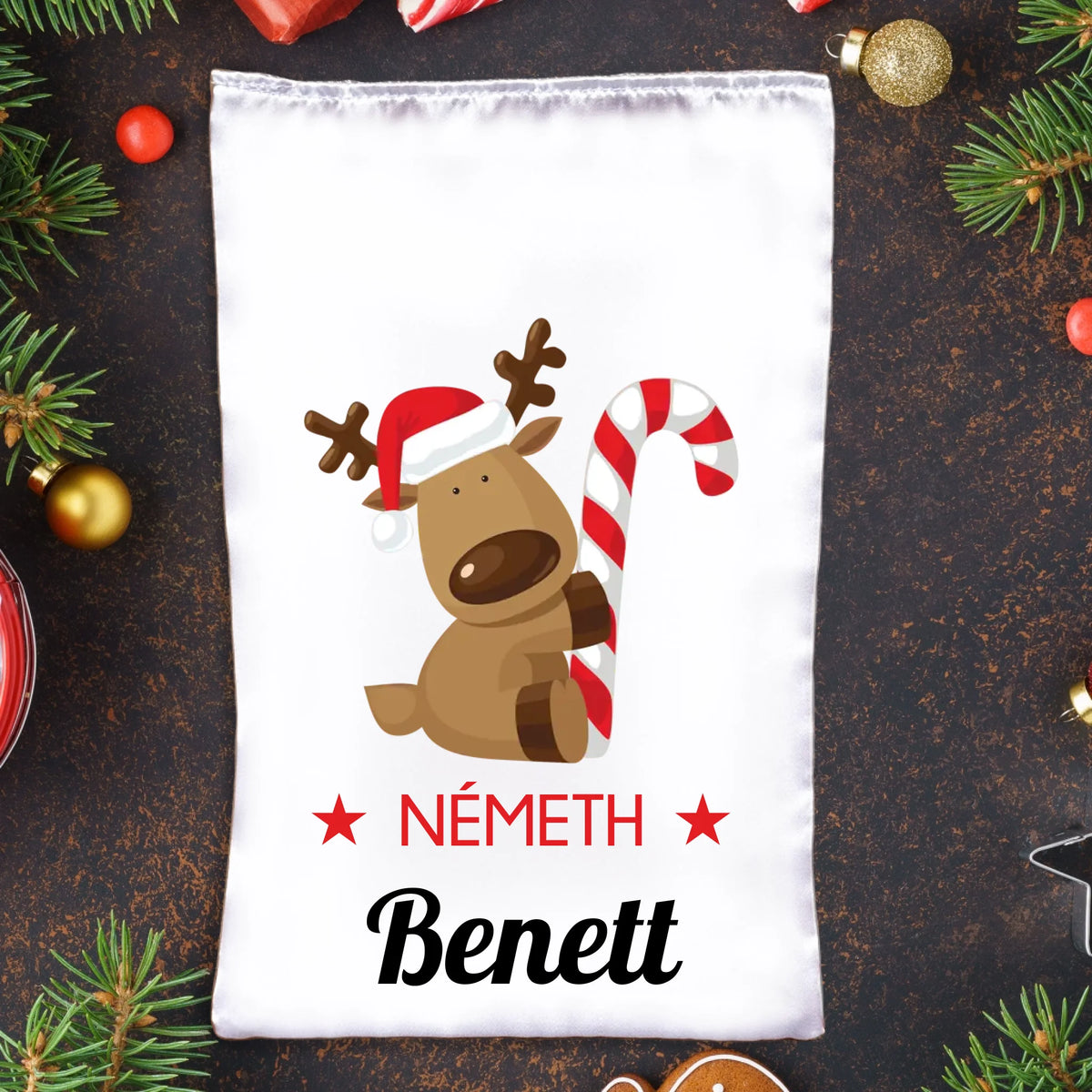 Névre szóló mikulás zsák, választható figurával