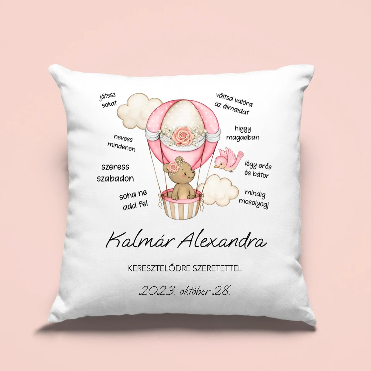Kislány keresztelői ajándék – cuki párna