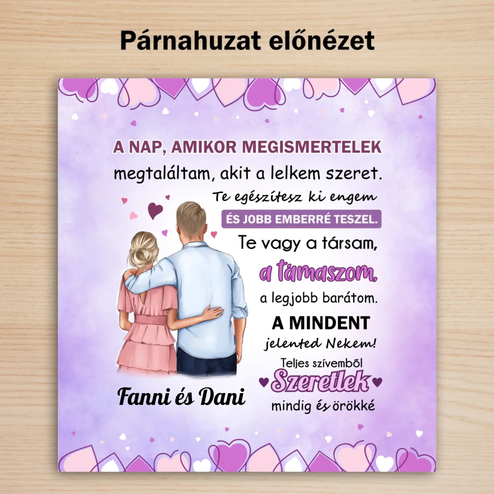 Örökké szeretlek – romantikus díszpárna