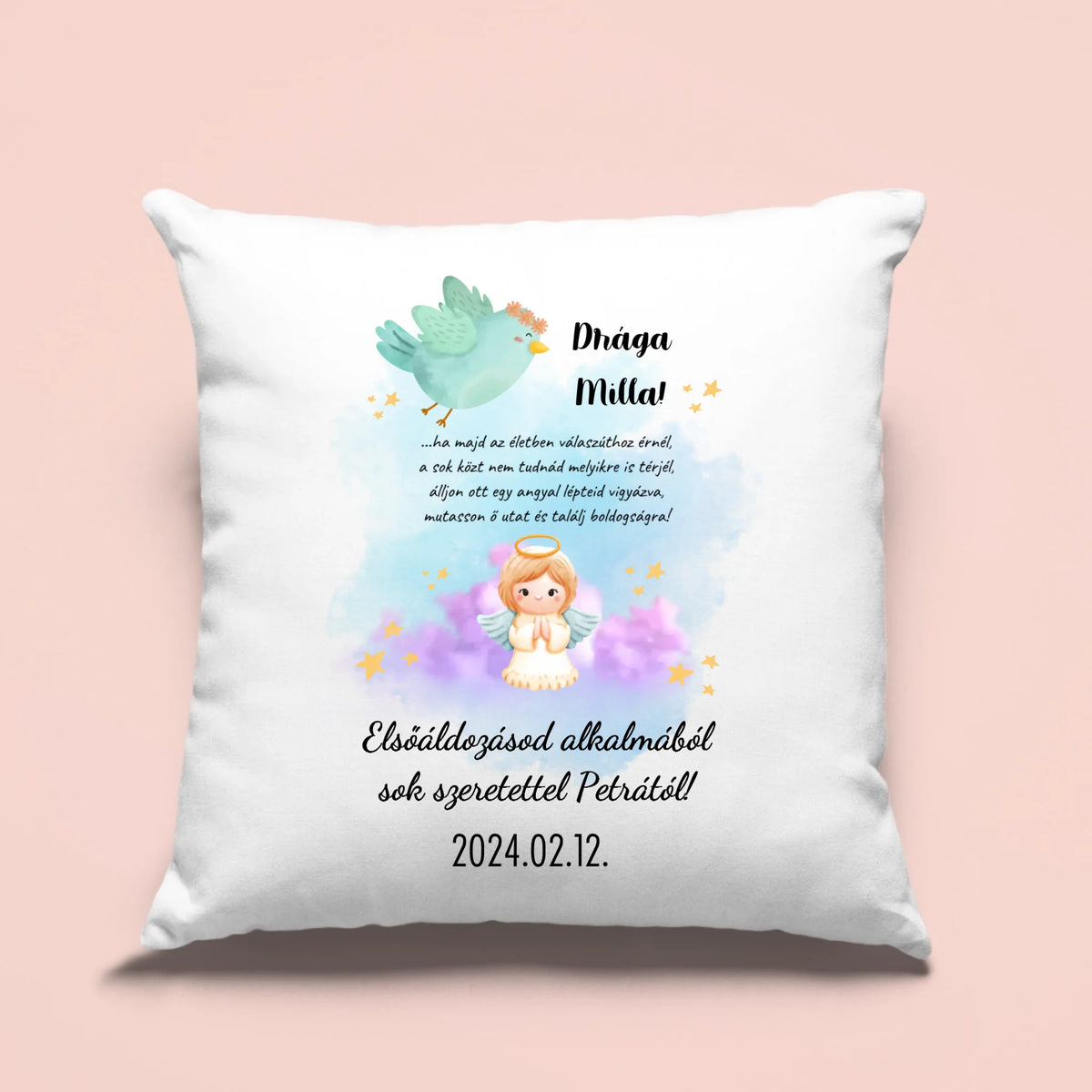 Elsőáldozás ajándék - cuki párna