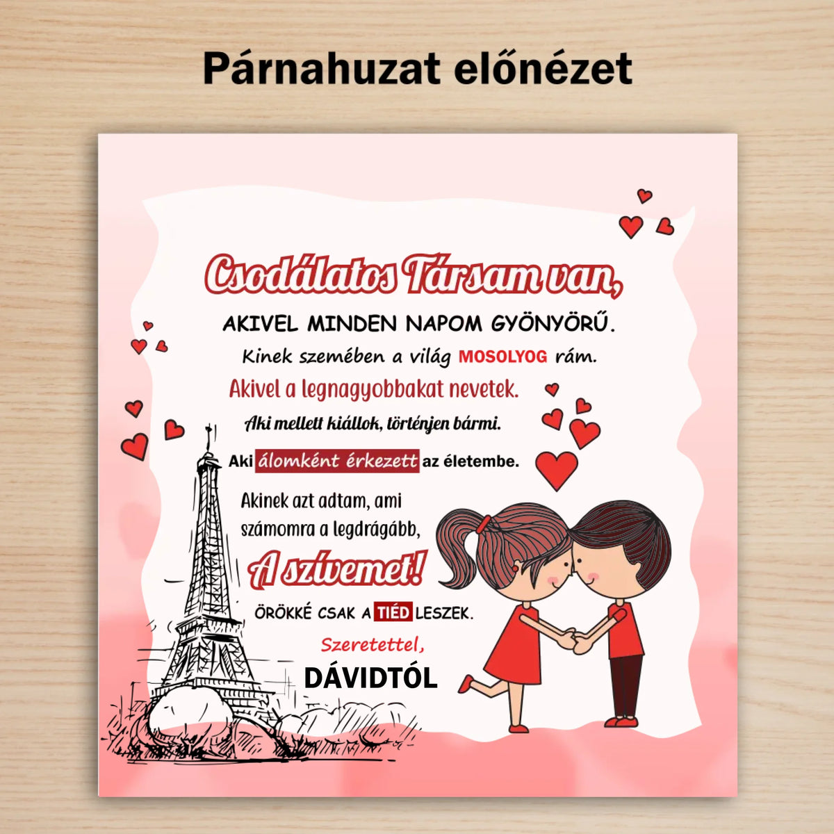 Csodálatos társam van – romantikus párna