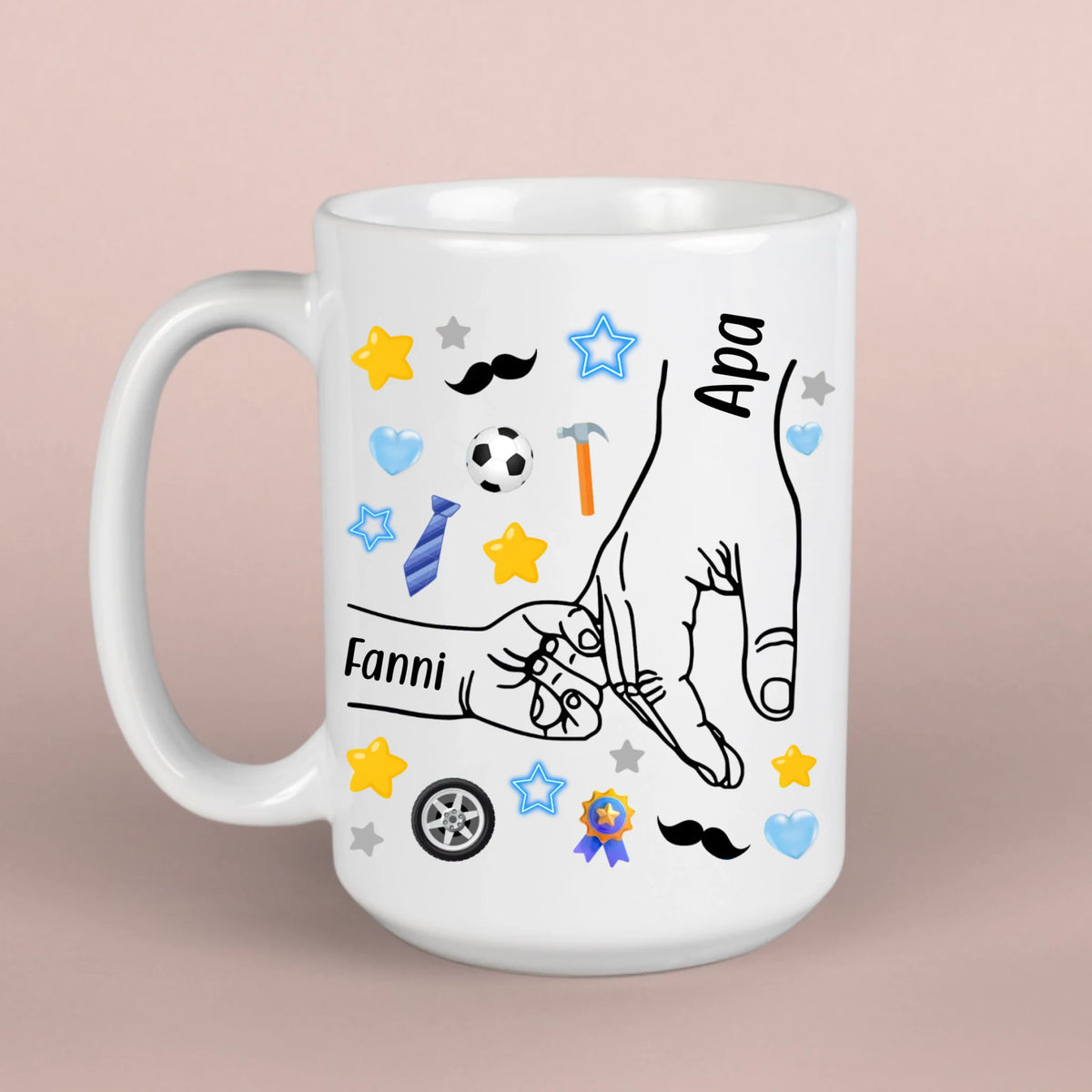 Kéz a kézben bögre édesapának