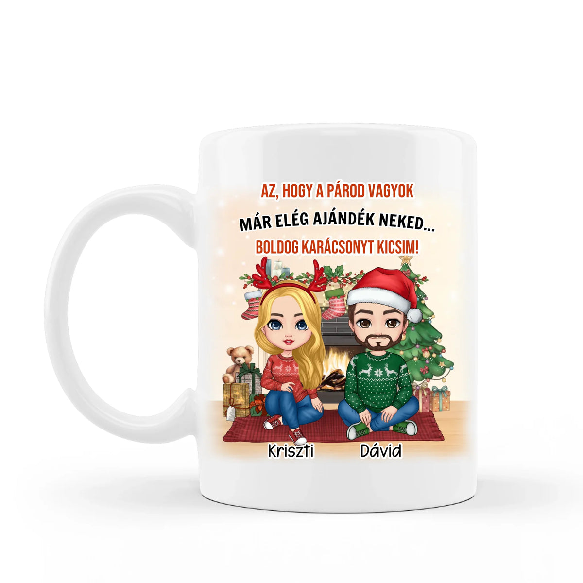 Karácsonyi ajándék pároknak - egyedi bögre