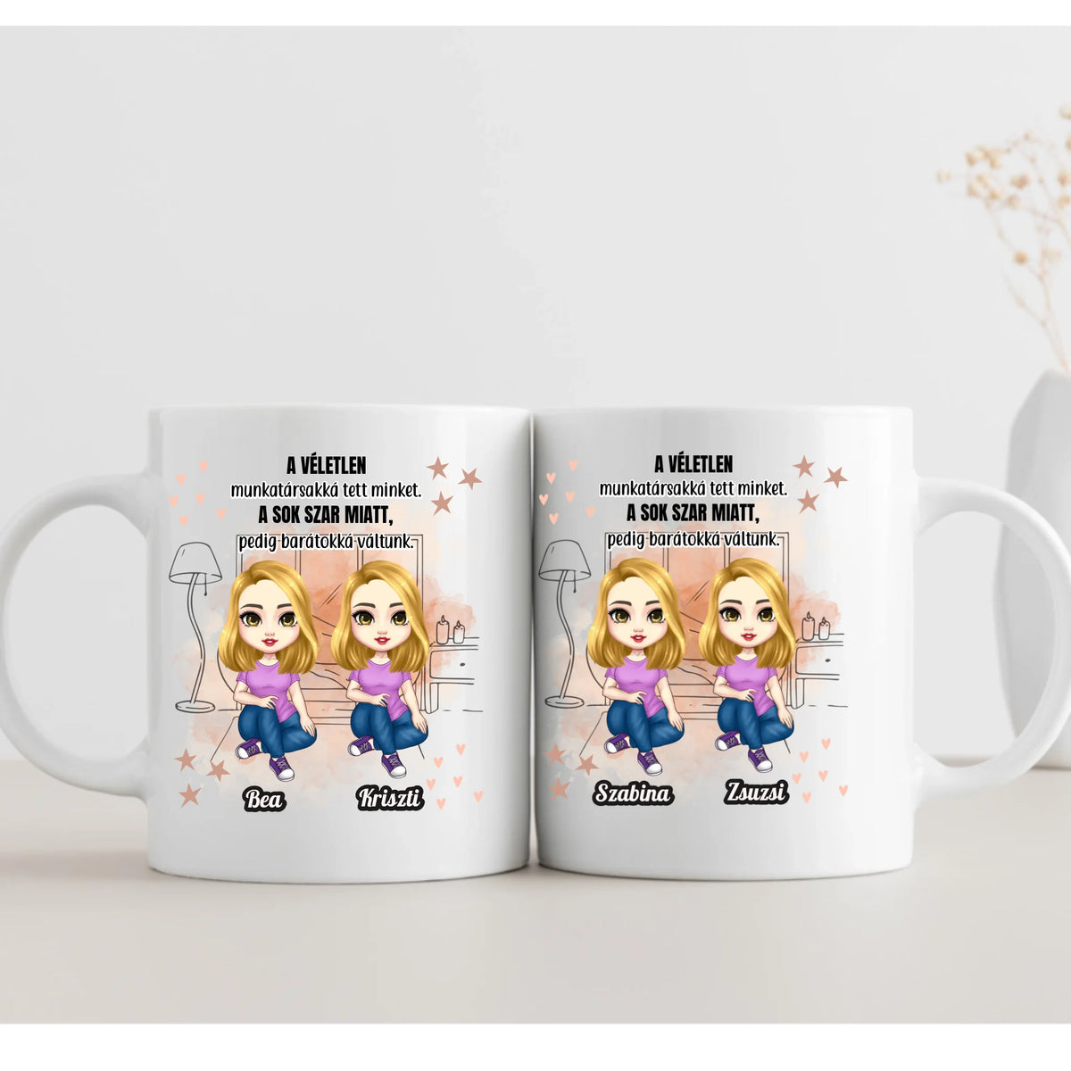Legjobb kolléganő ajándék, egyedi bögre - több kollégás verzió