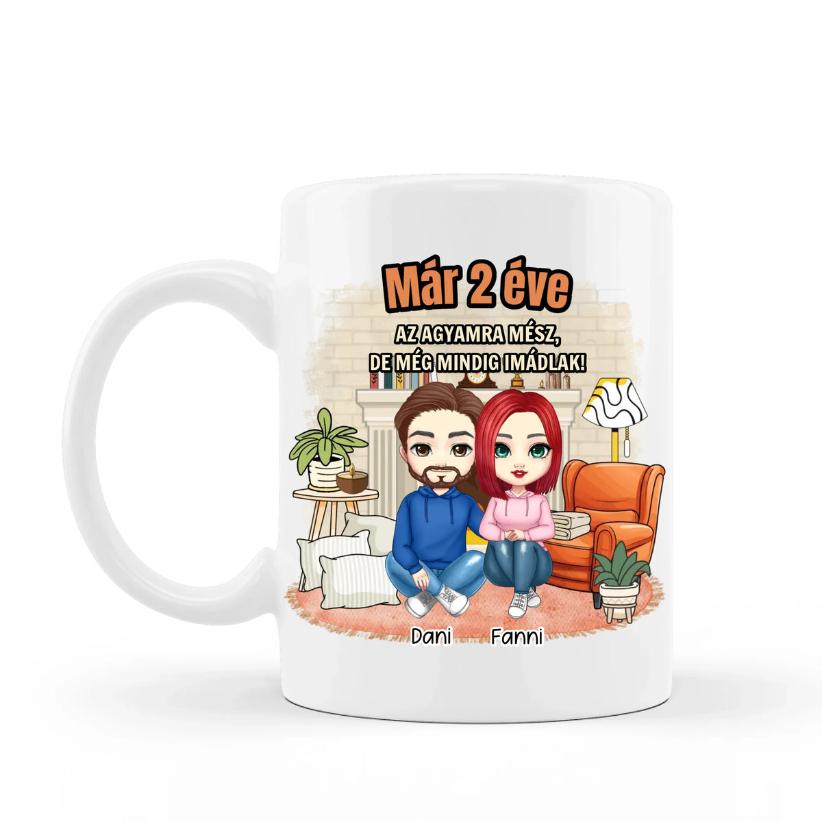 Agyamra mész bögre - szerelmes pároknak