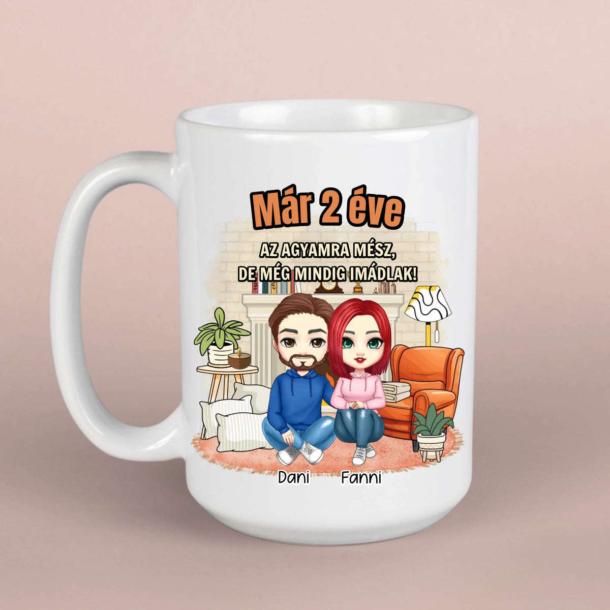 Agyamra mész bögre - szerelmes pároknak
