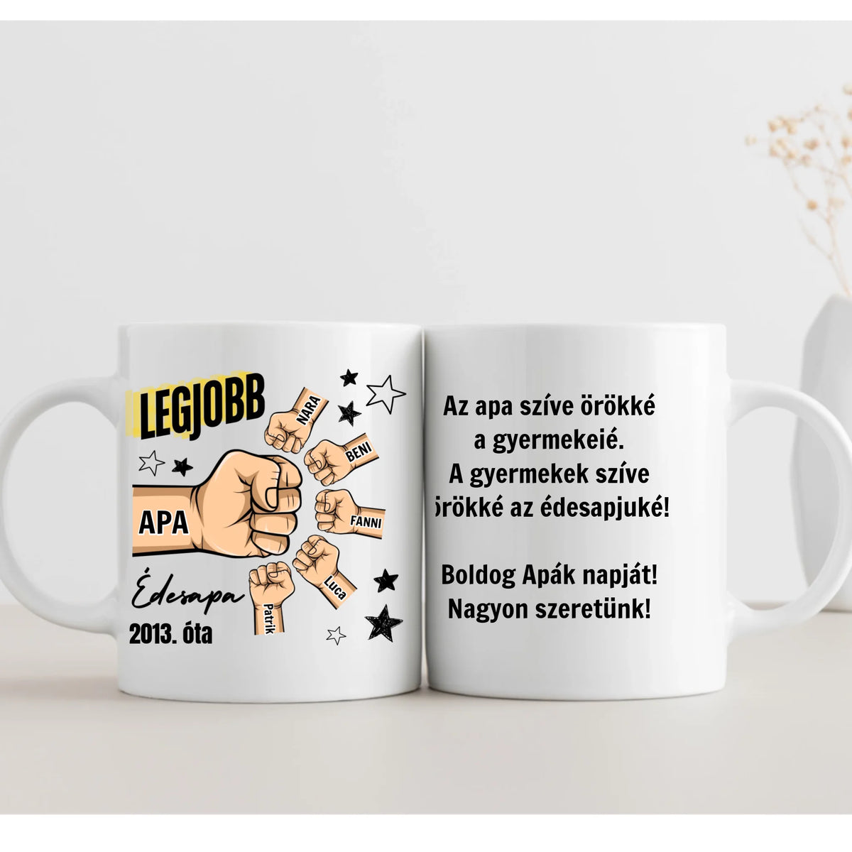 Ököl pacsi bögre - ajándék apának