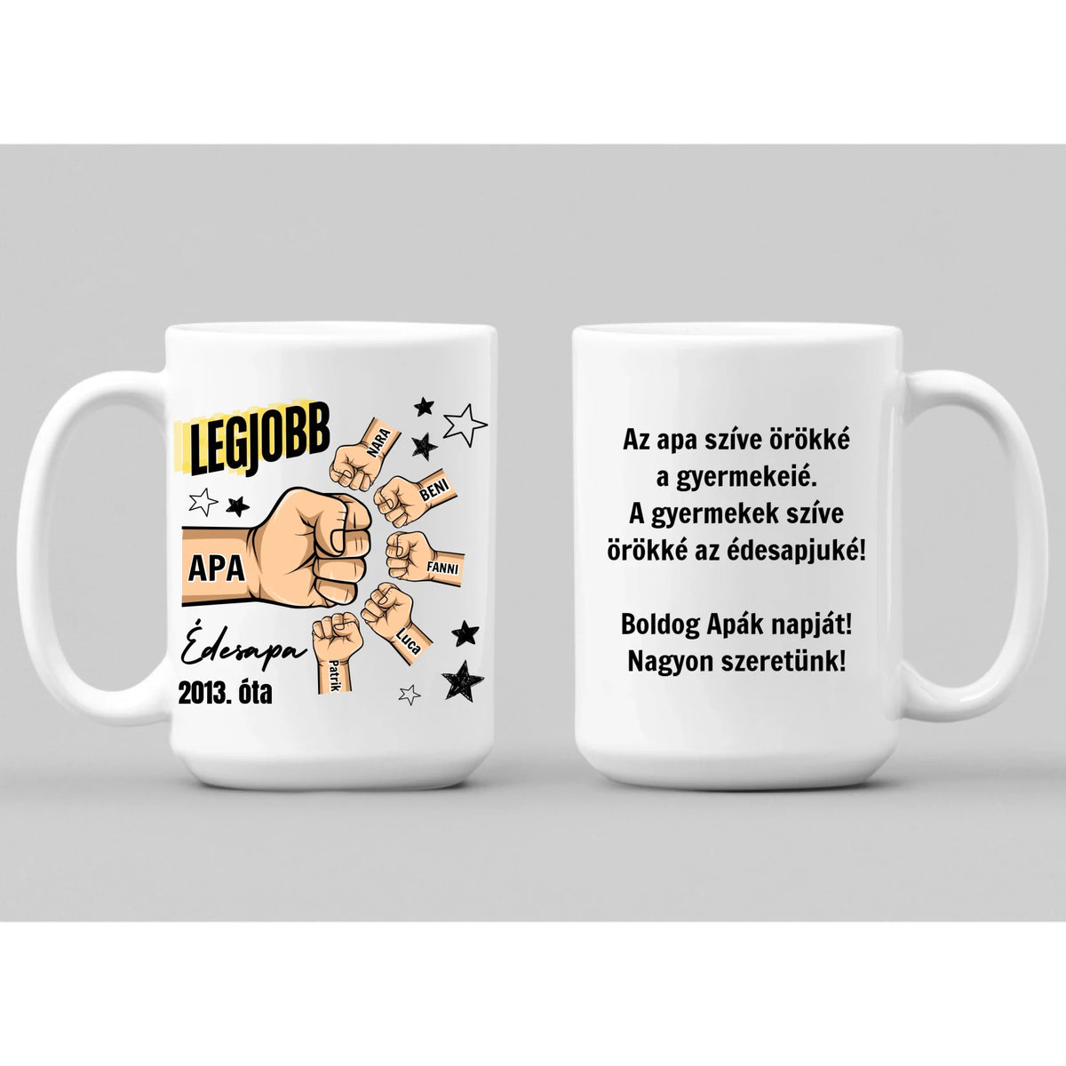 Ököl pacsi bögre - ajándék apának