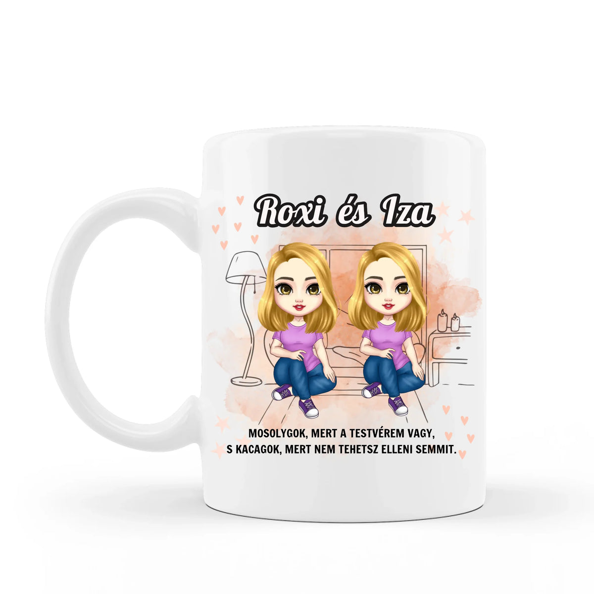 Cuki bögre lánytestvérnek - személyre szabható