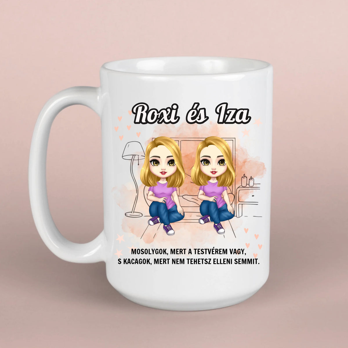 Cuki bögre lánytestvérnek - személyre szabható