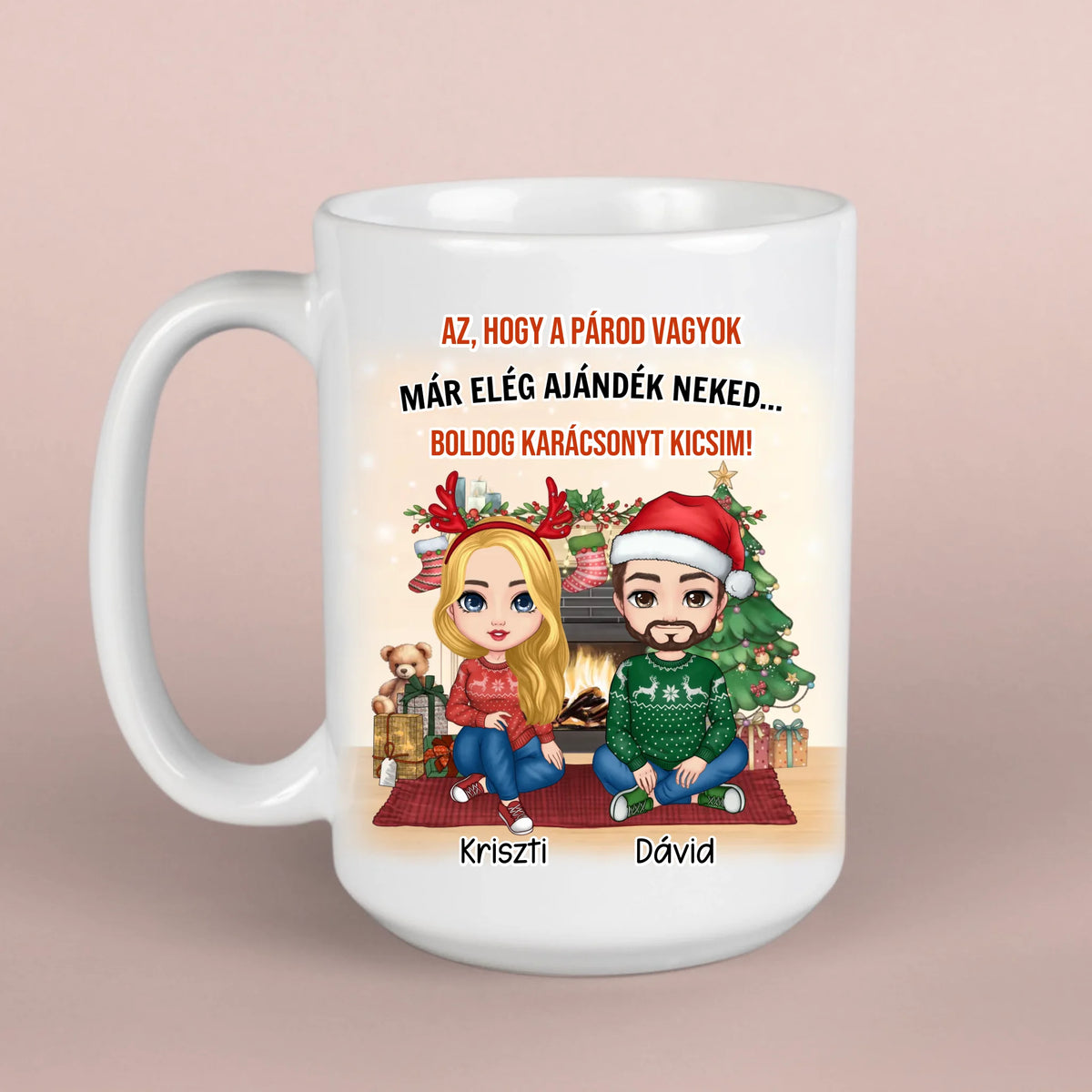 Karácsonyi ajándék pároknak - egyedi bögre