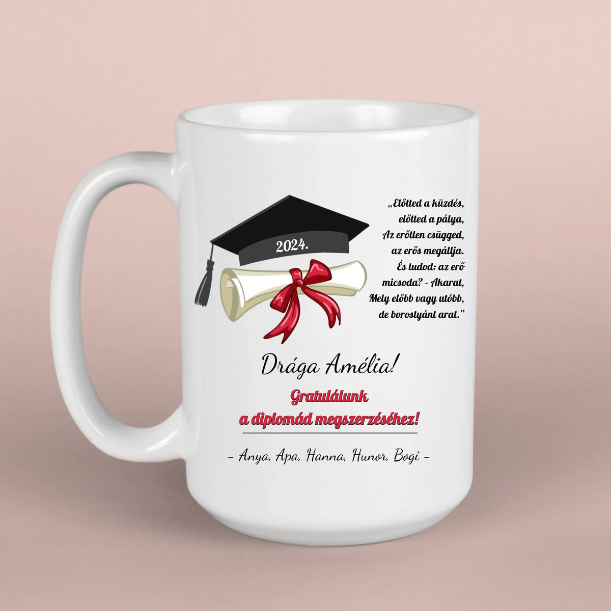 Diploma ajándék lánynak - egyedi bögre