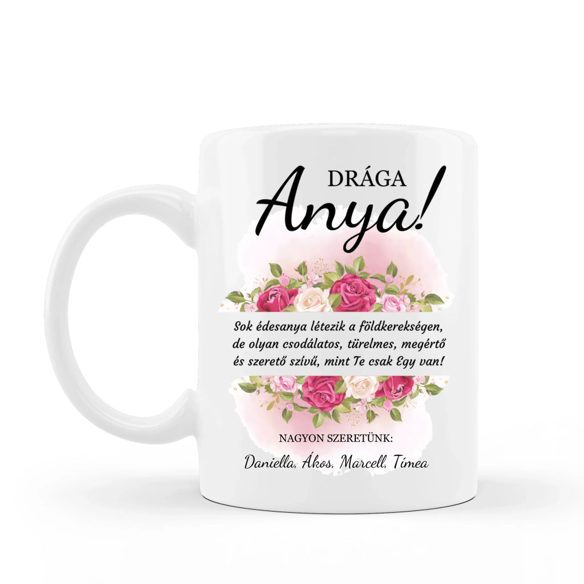 Rózsás, egyedi anyák napi bögre