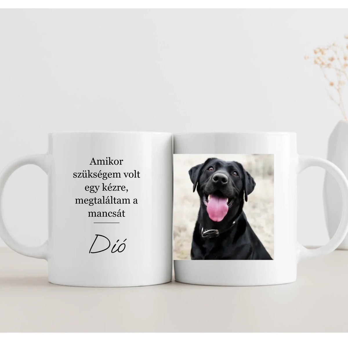 2 oldalas kutyás bögre saját fényképpel