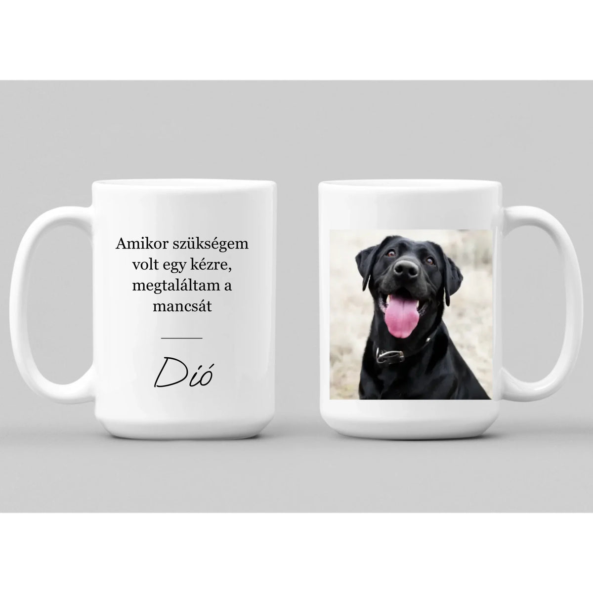 2 oldalas kutyás bögre saját fényképpel