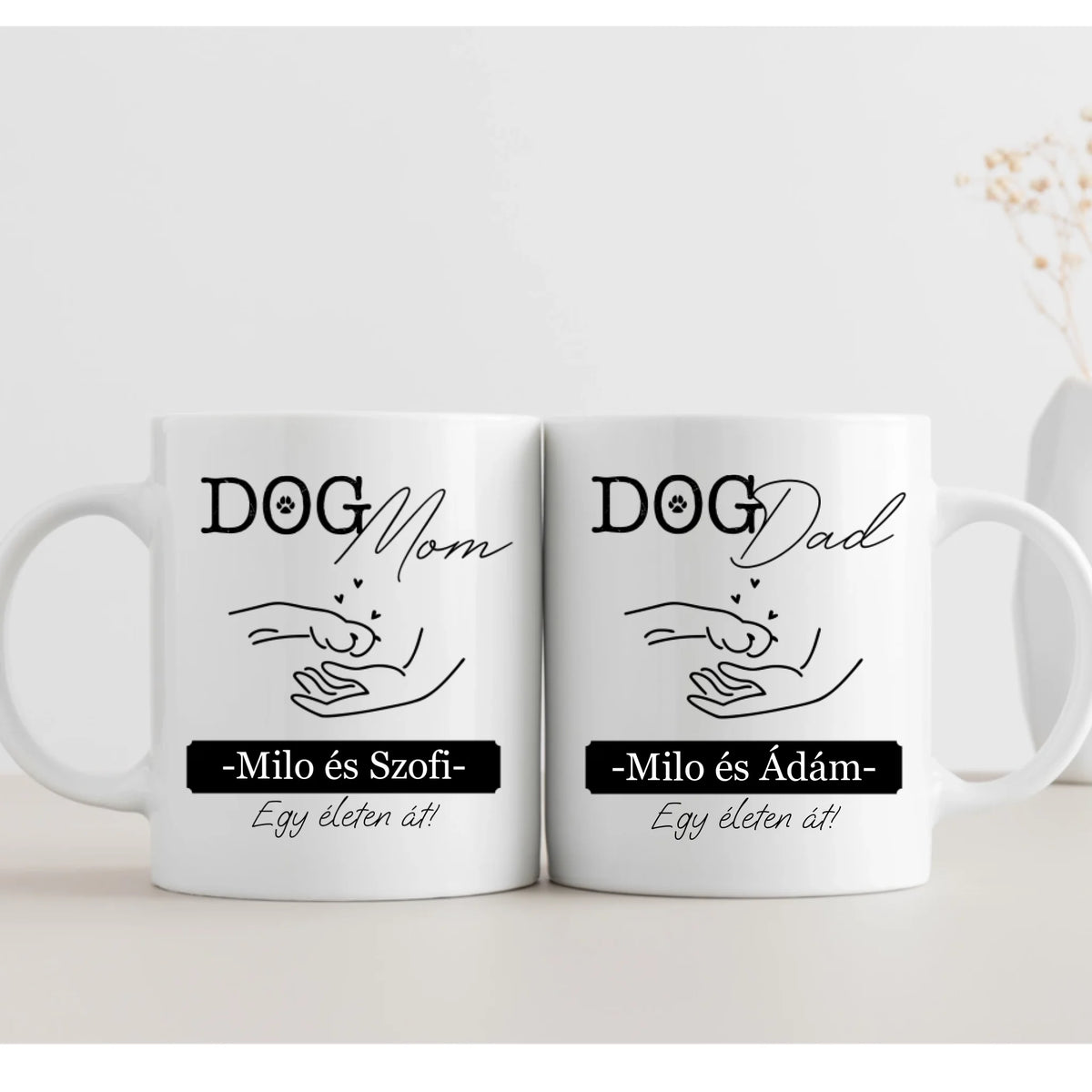 Egyedi, páros bögre – kutyás gazdiknak