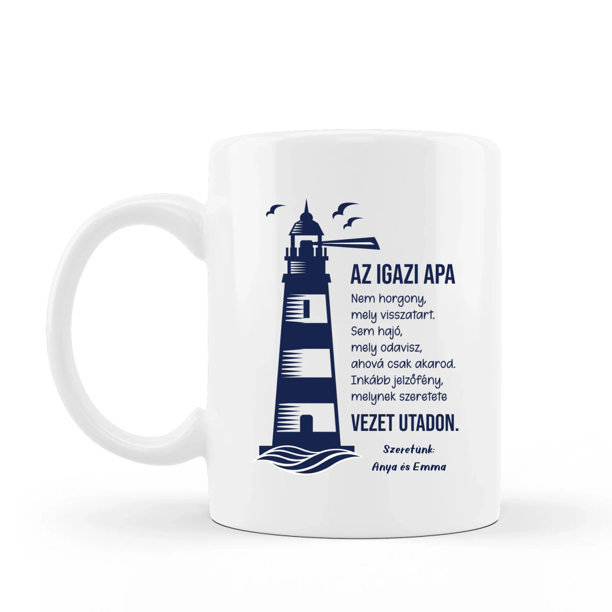 Világítótornyos Apák napja bögre