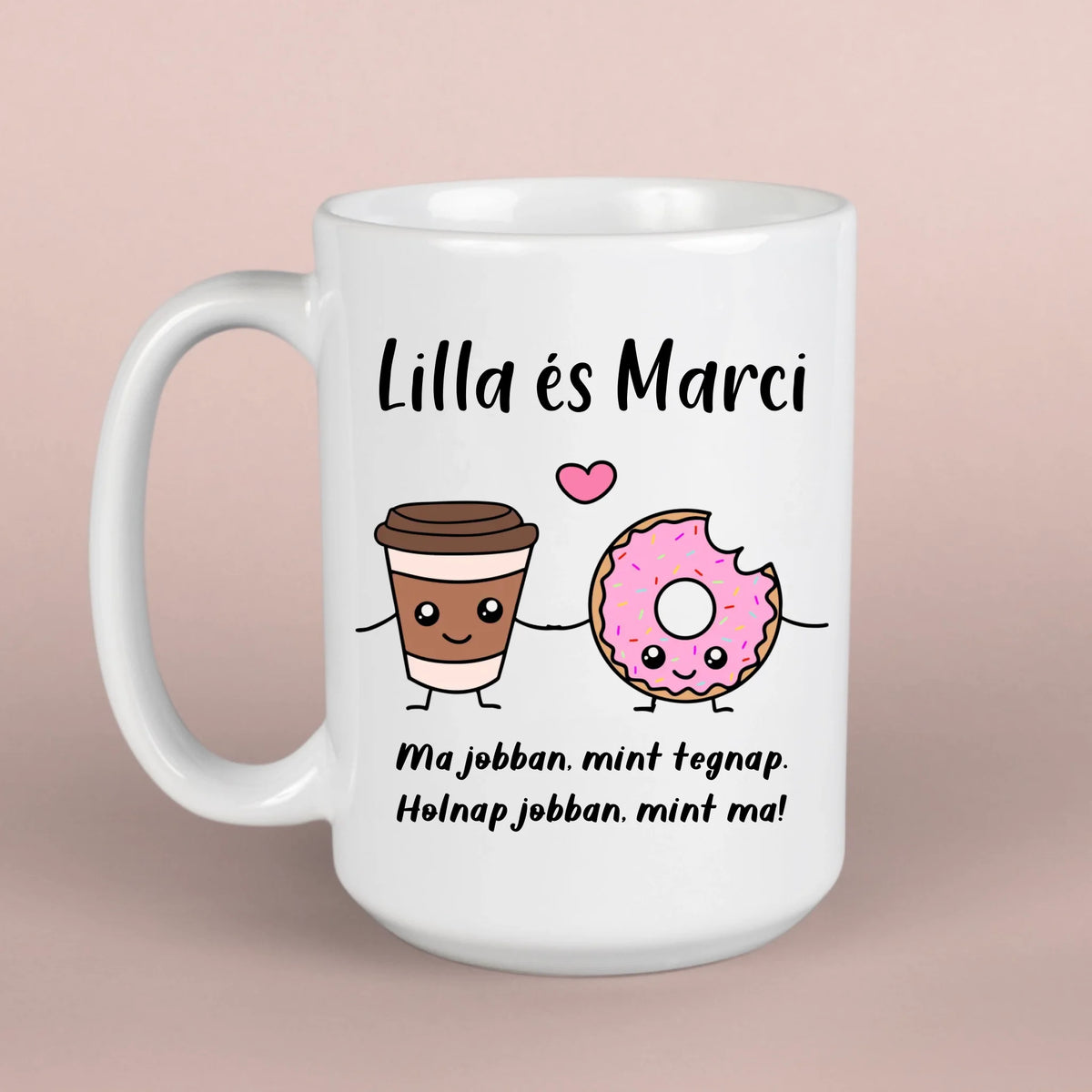 Kávé és fánk – szerelmes bögre pároknak