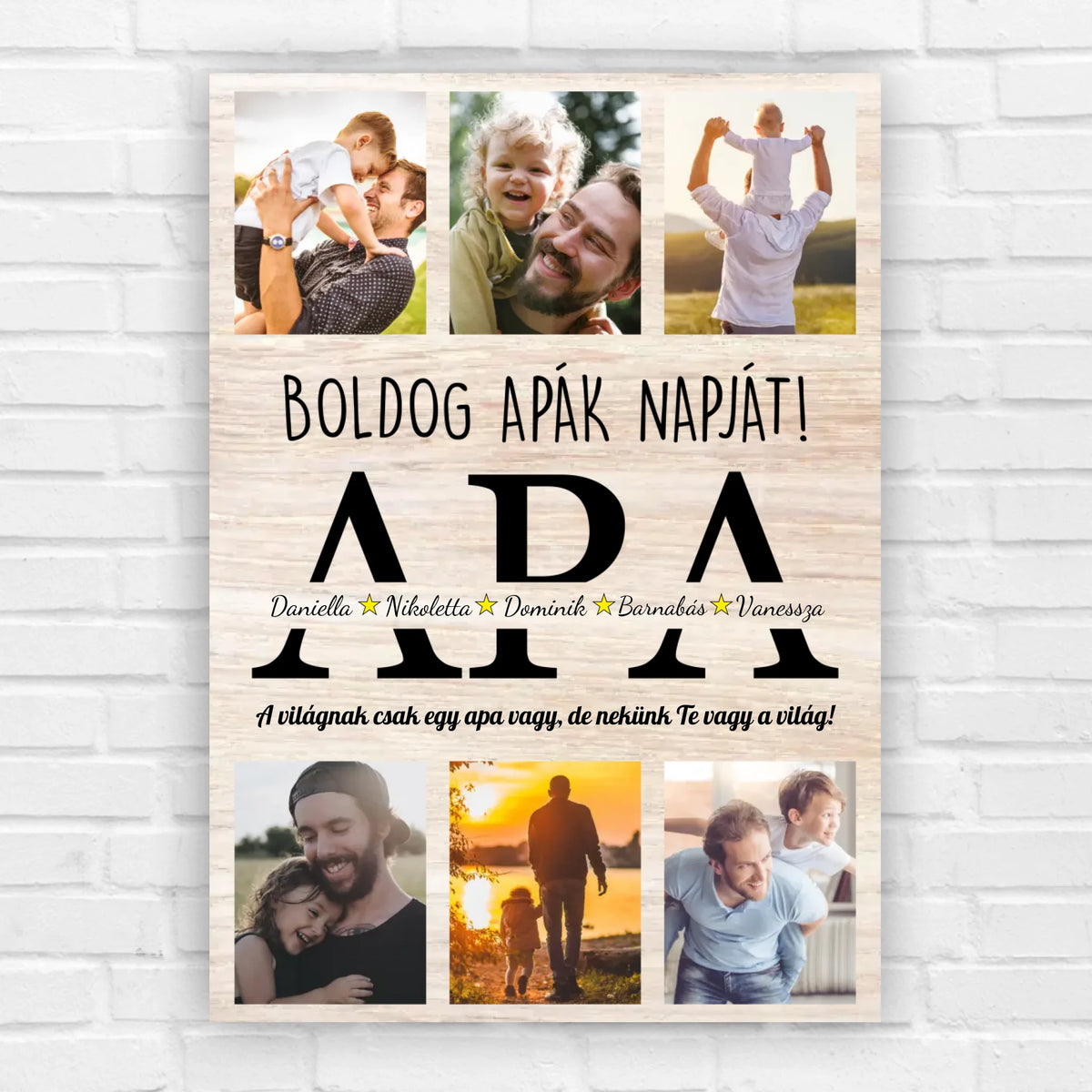 Apák napi fényképes ajándék kép