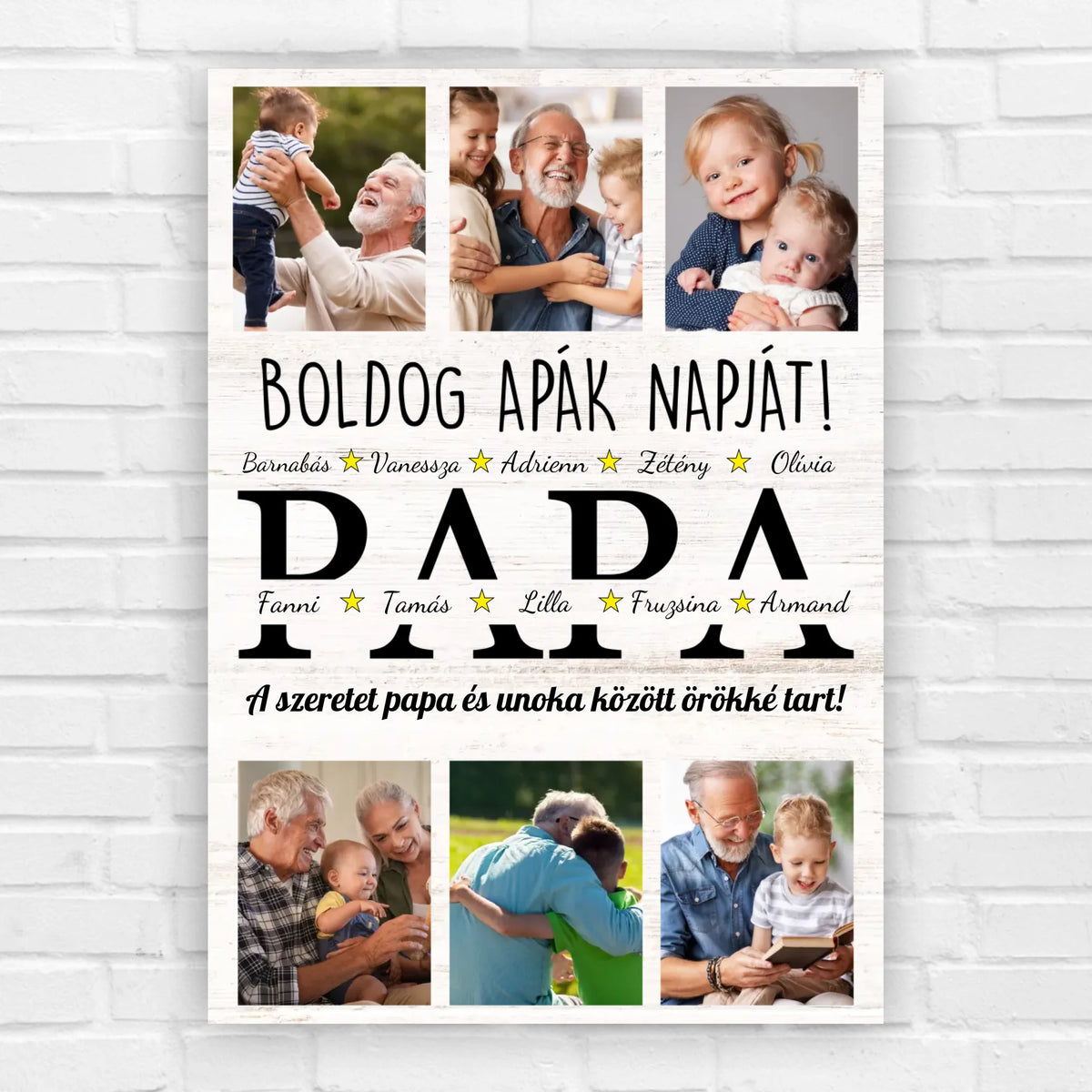 Fényképes ajándék kép nagypapáknak