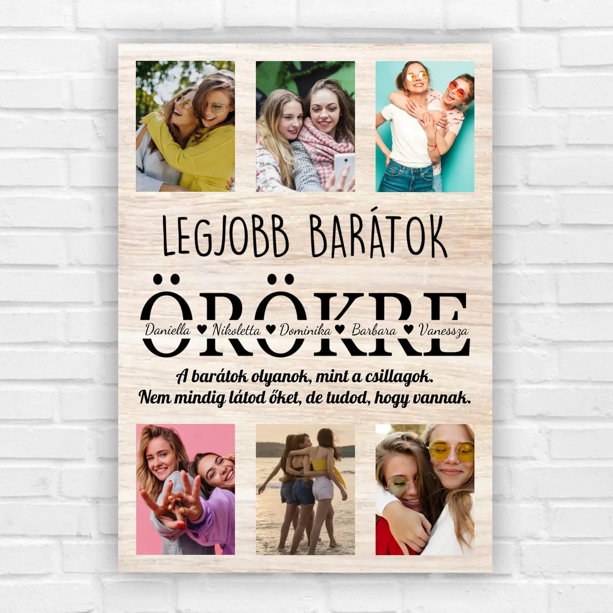 Örök barátok - fényképes ajándék kép