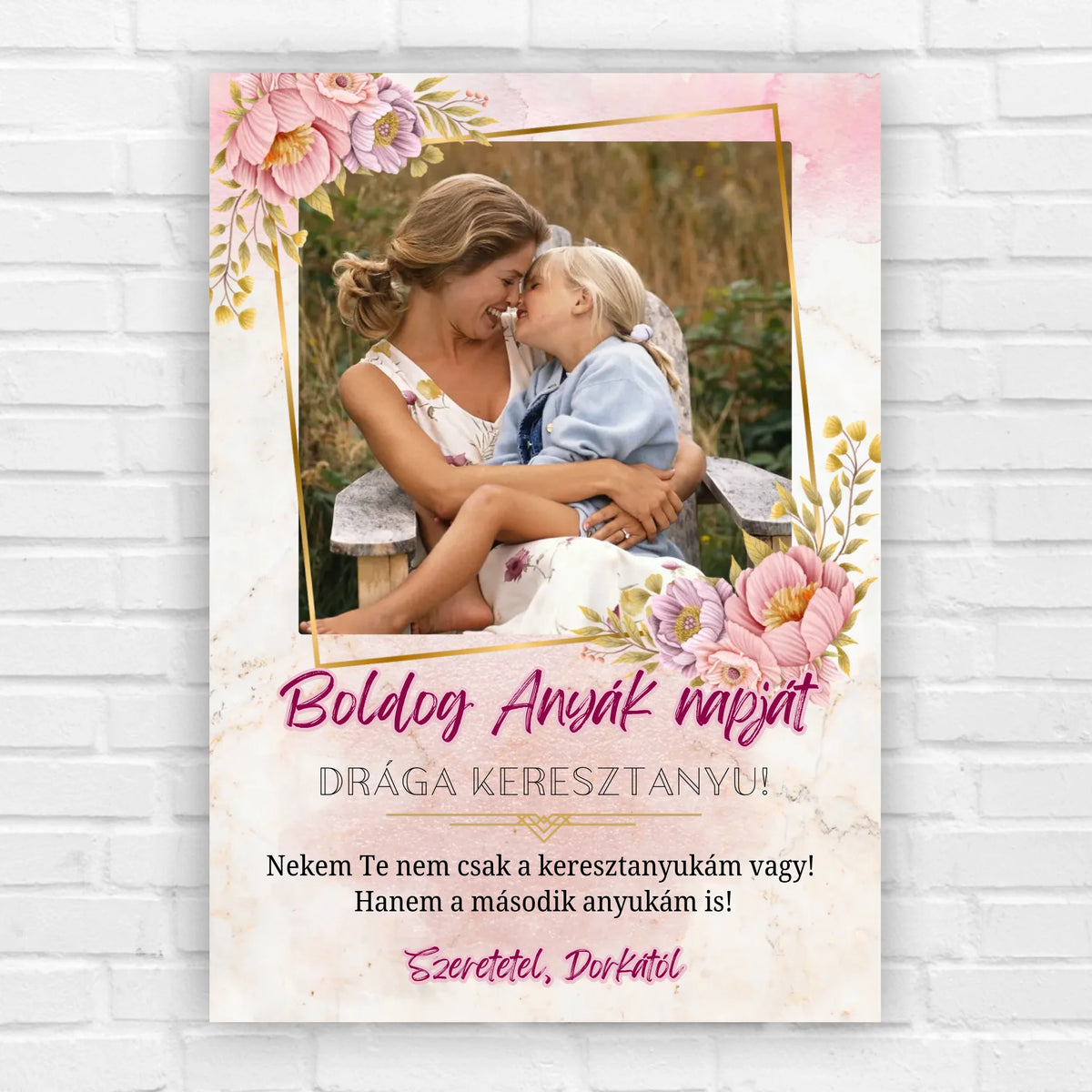 Anyák napi ajándék keresztanyának - fényképes falikép