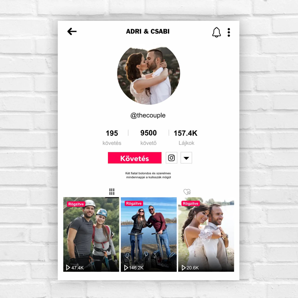 TikTok stílusú ajándék kép pároknak