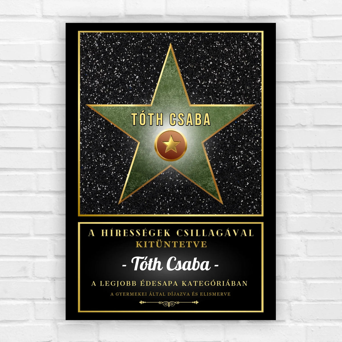 Hollywood csillag falikép édesapának