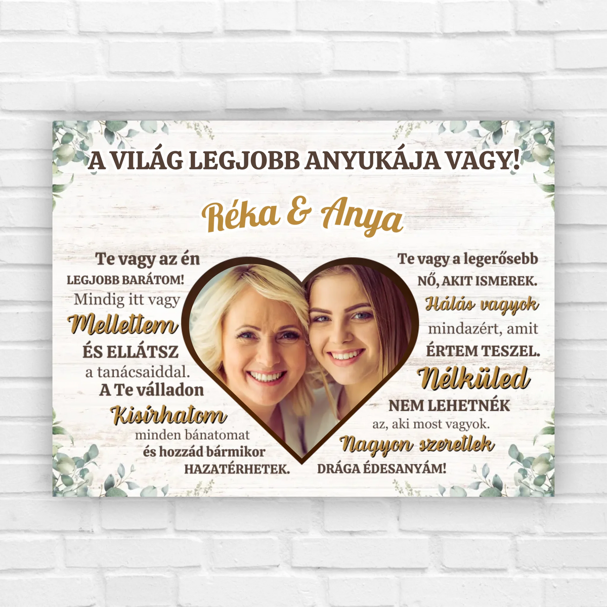 Ajándék anyának - fényképes dekorkép