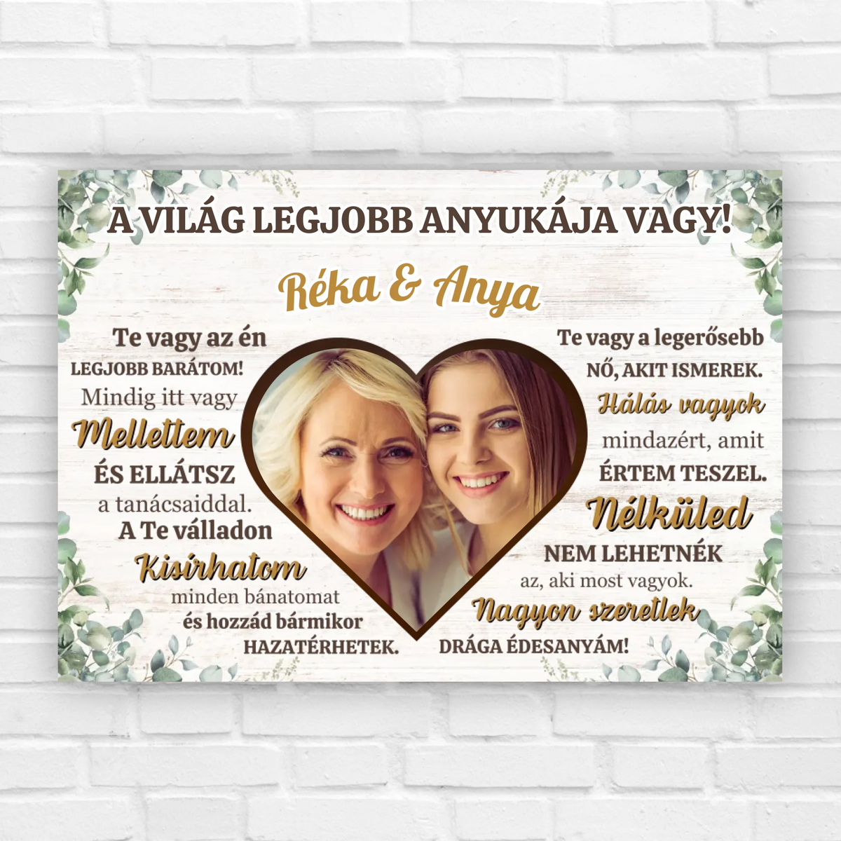 Ajándék anyának - fényképes dekorkép