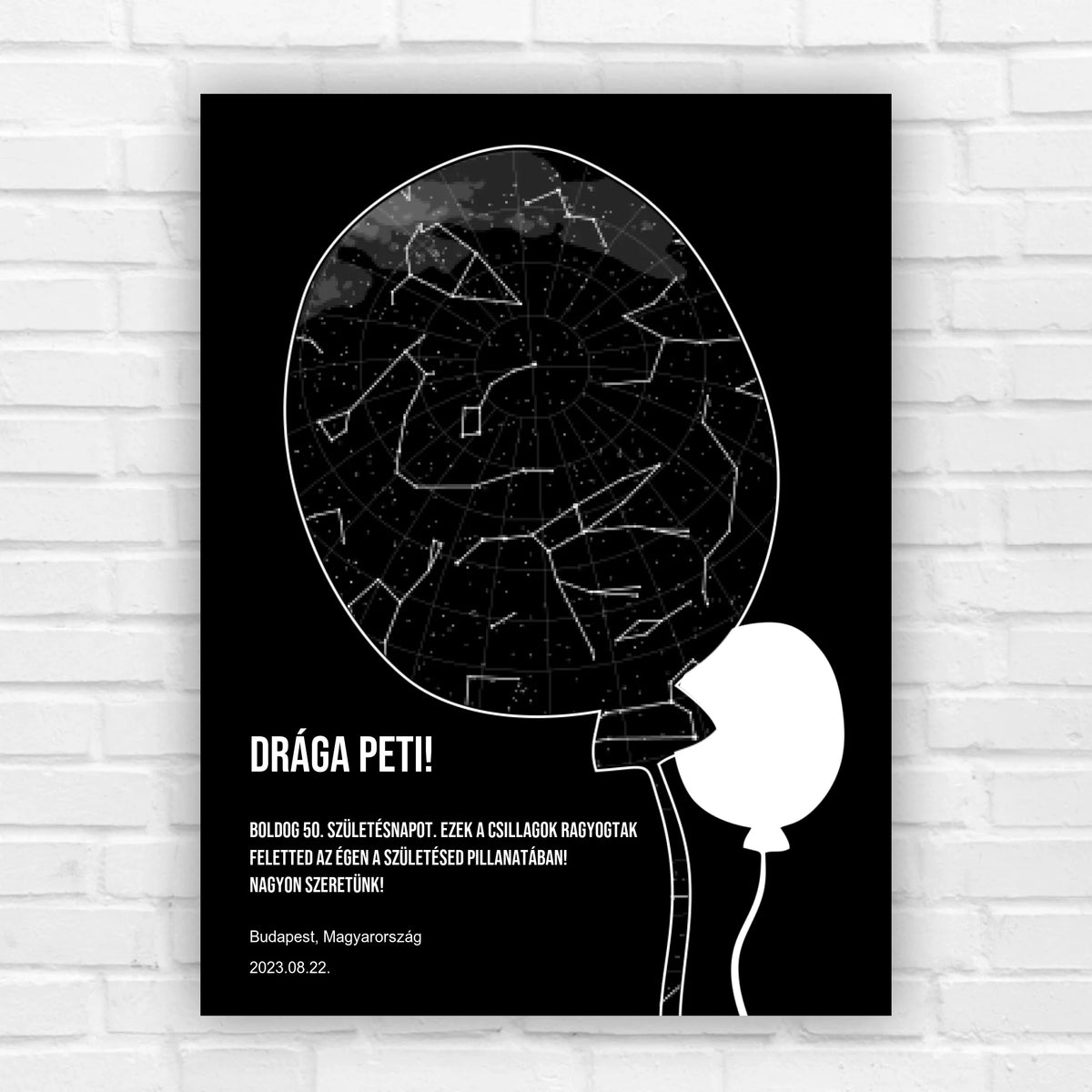 Szülinapi ajándék csillagtérkép