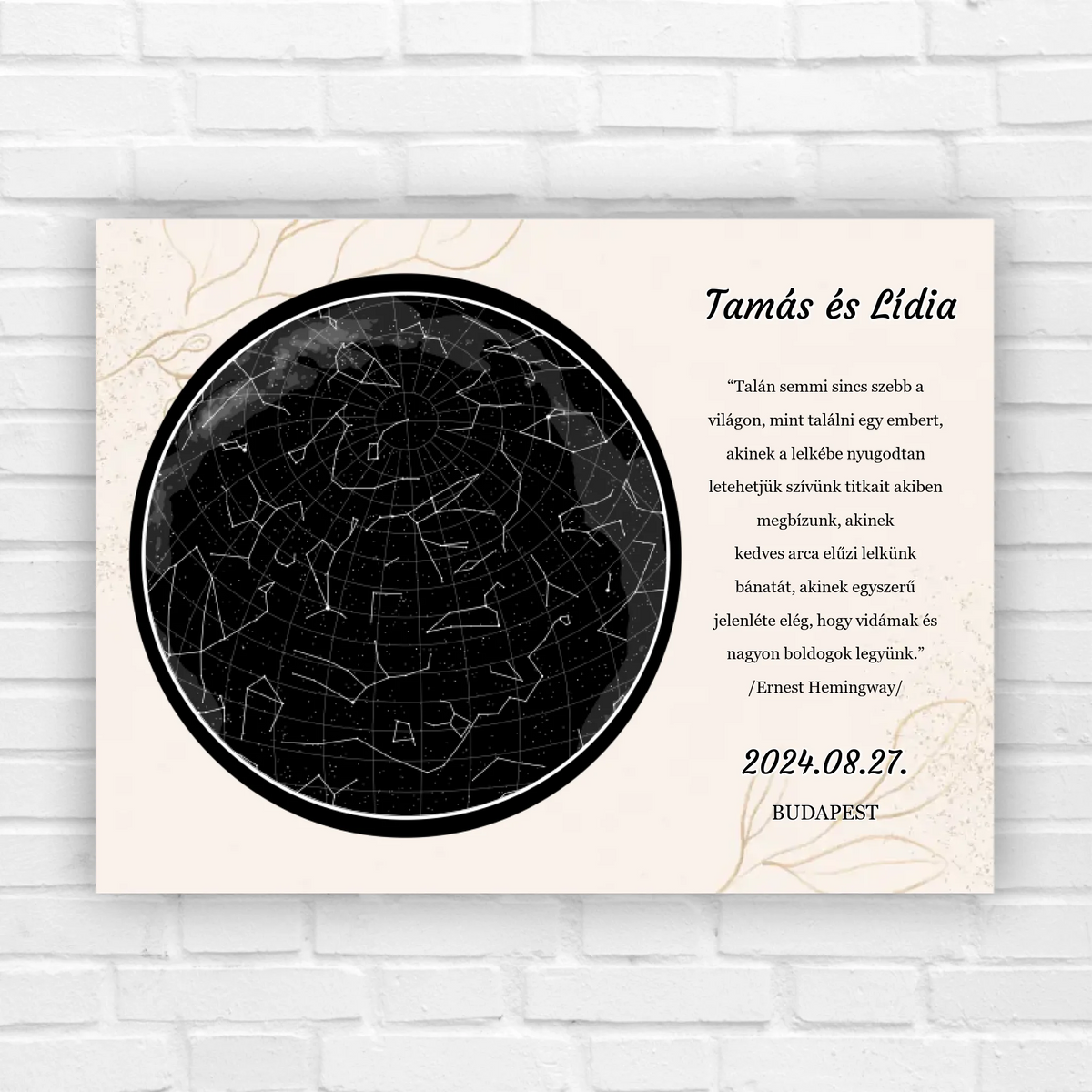 Csillagtérkép nászajándék