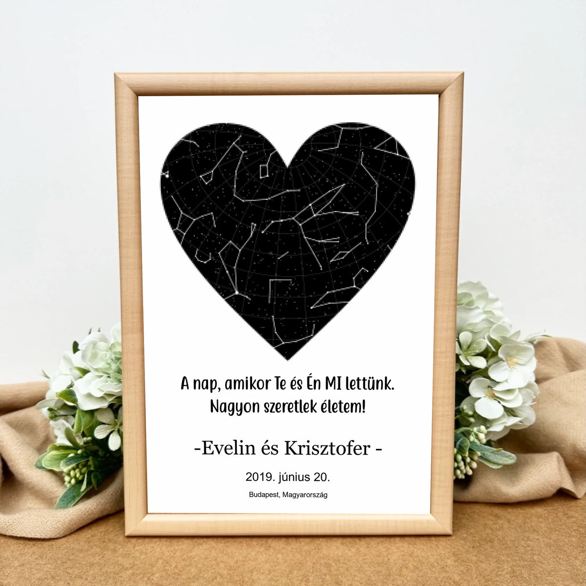Csillagtérkép ajándék | szívecskés kiadás