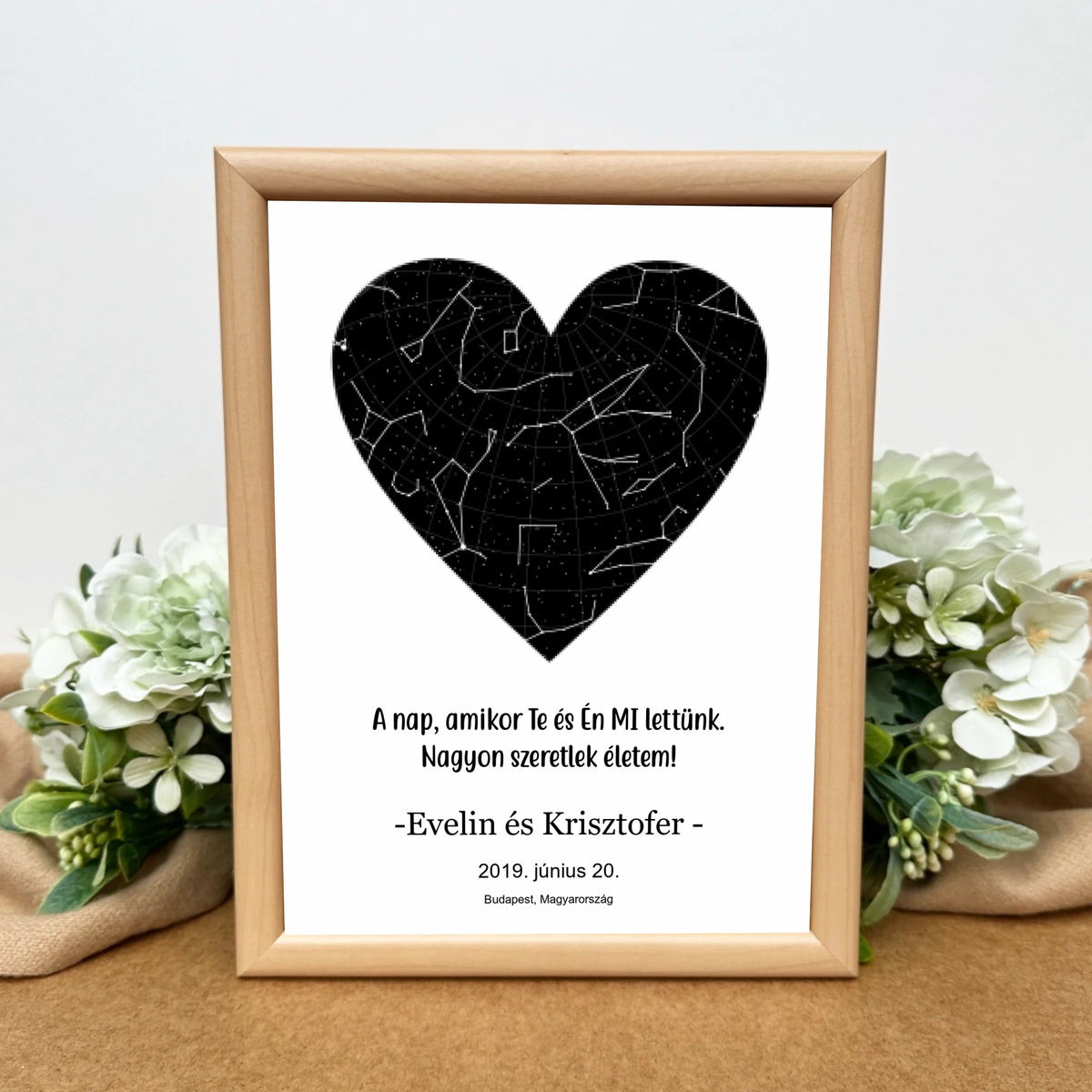 Csillagtérkép ajándék | szívecskés kiadás