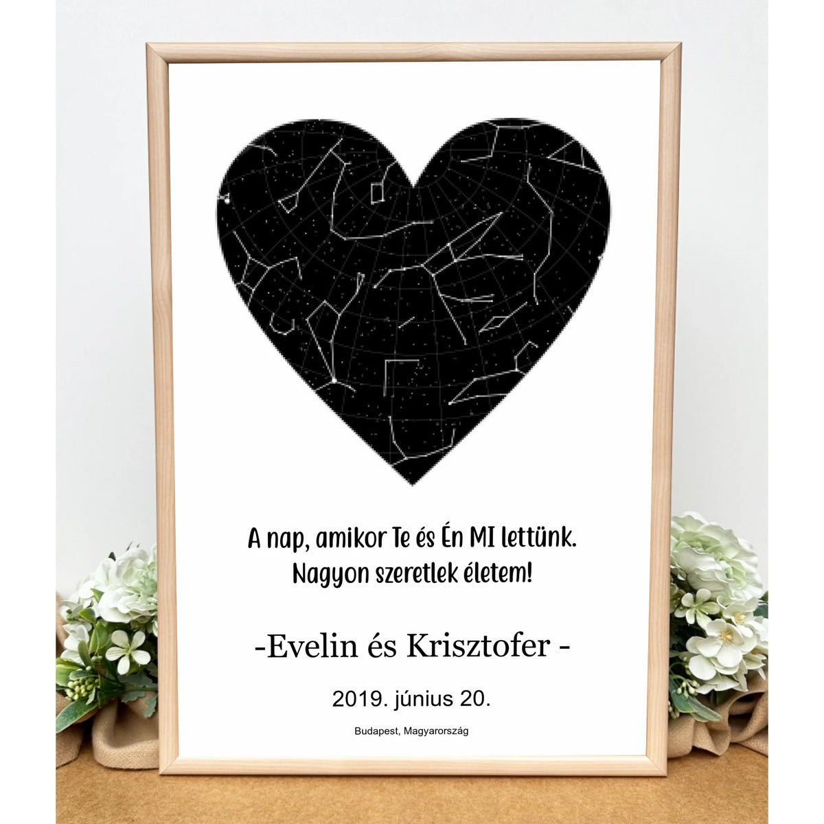 Csillagtérkép ajándék | szívecskés kiadás