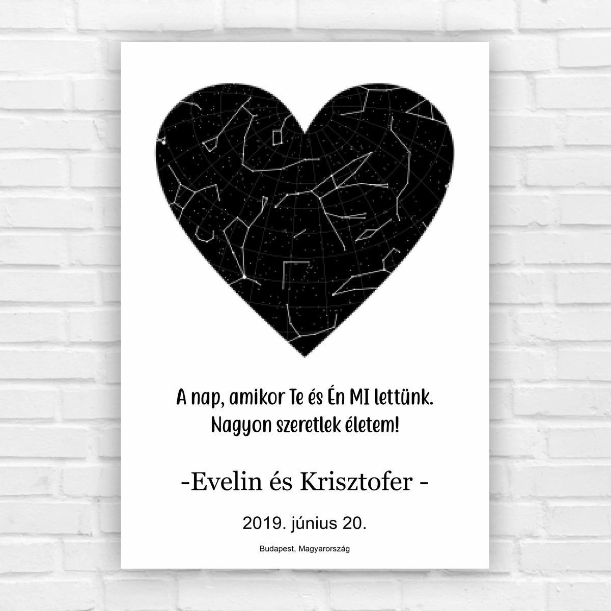 Csillagtérkép ajándék | szívecskés kiadás