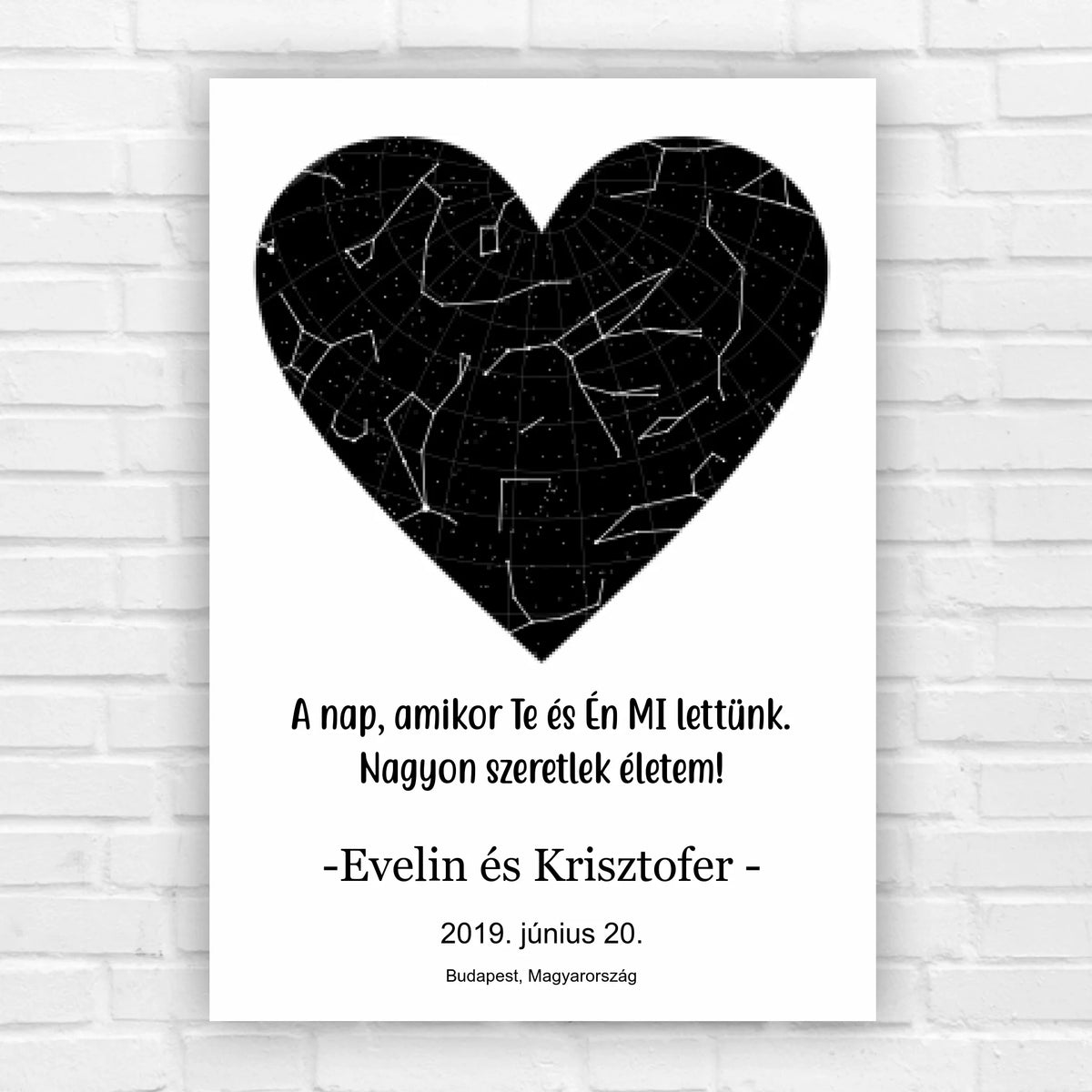 Csillagtérkép ajándék | szívecskés kiadás