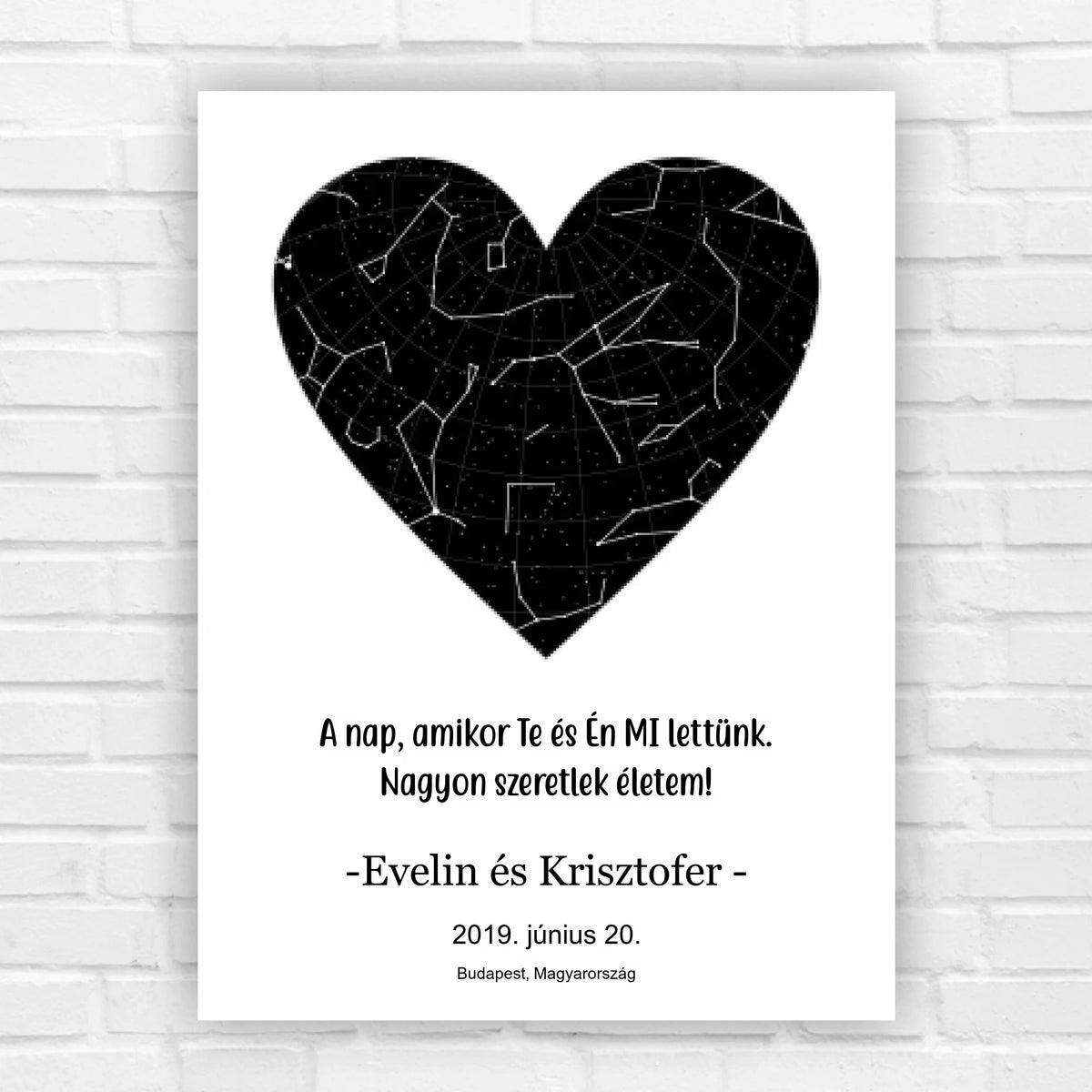 Csillagtérkép ajándék | szívecskés kiadás