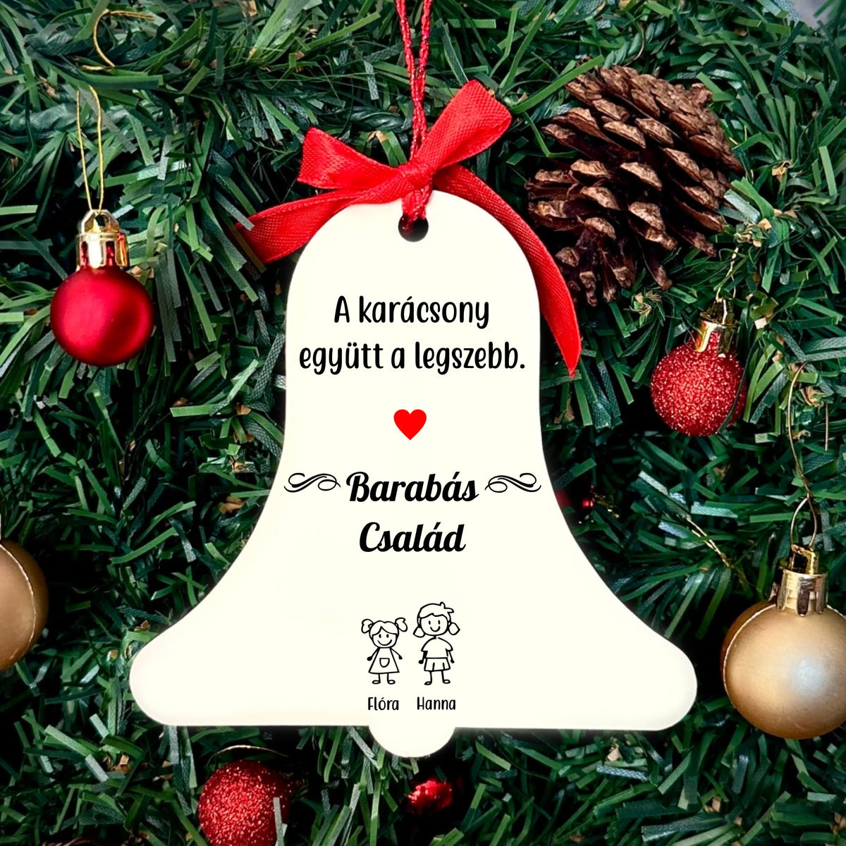 Egyedi karácsonyfadísz – családos kiadás