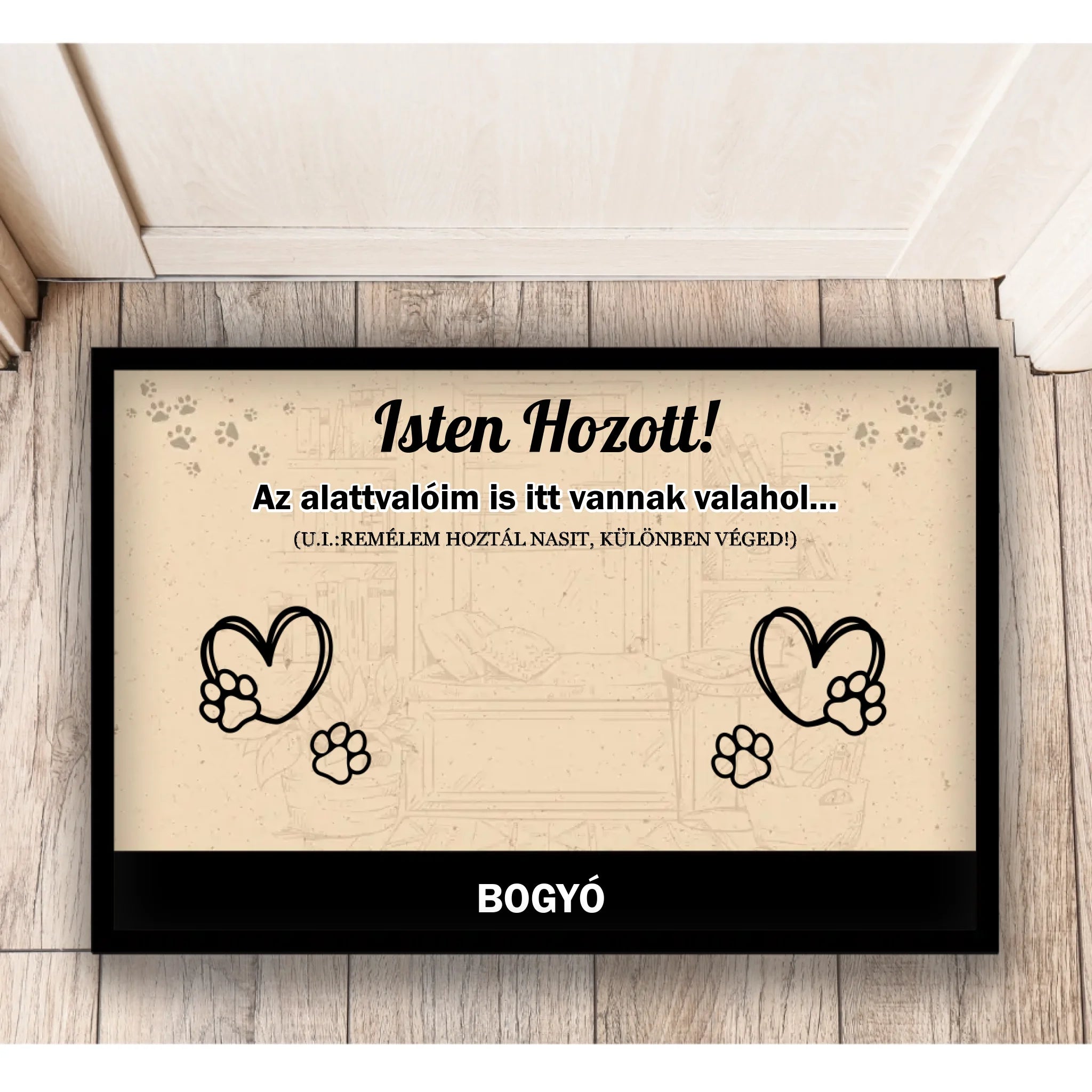 Vicces, kiskedvences lábtörlő - személyre szabható