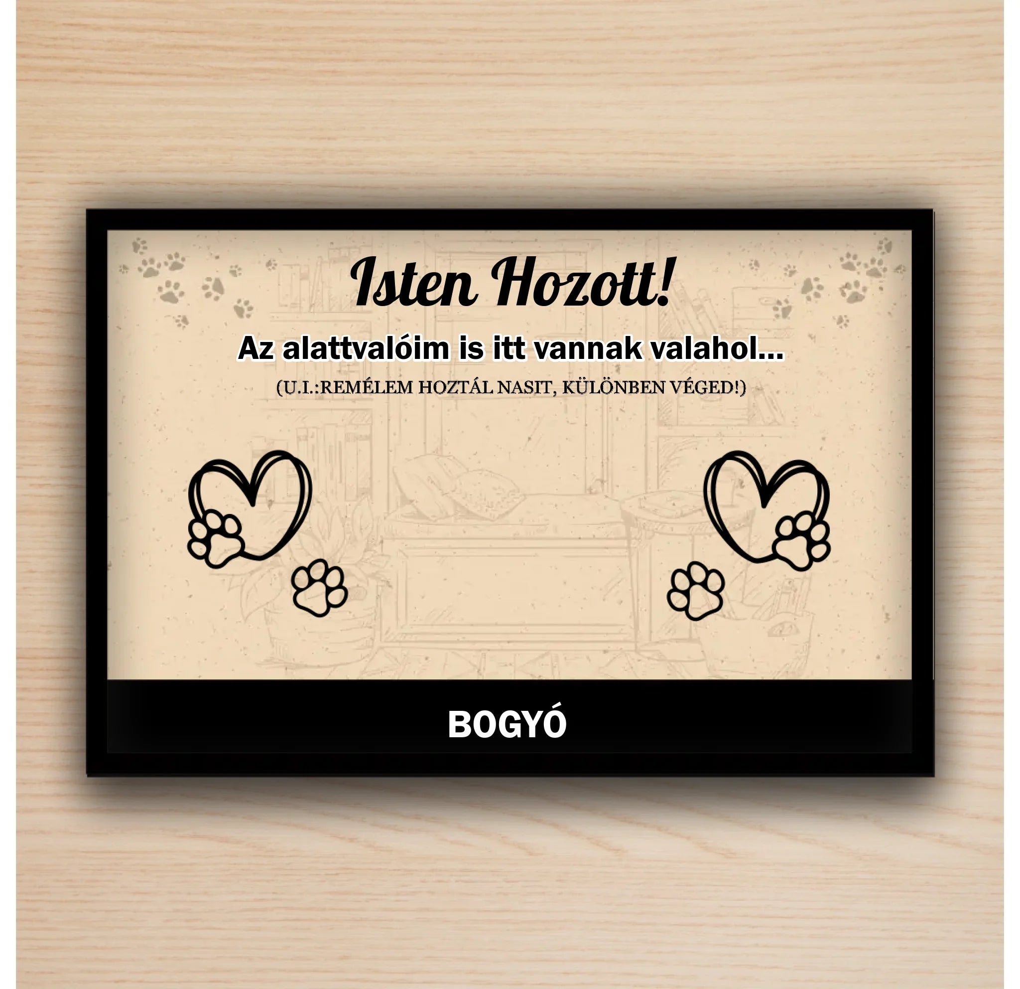 Vicces, kiskedvences lábtörlő - személyre szabható