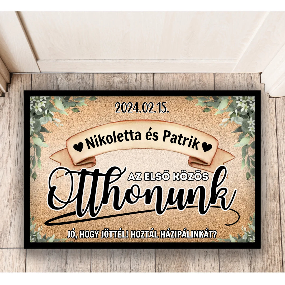 Első közös otthonunk - személyre szabható lábtörlő