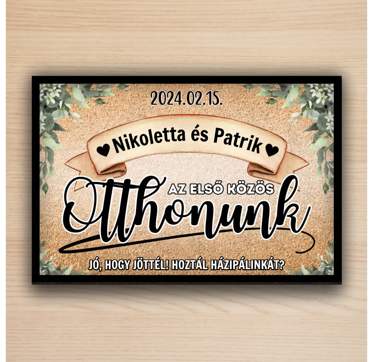 Első közös otthonunk - személyre szabható lábtörlő