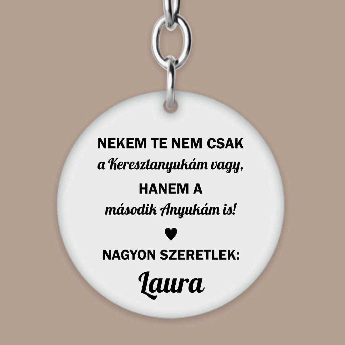 Ajándék keresztanyának, keresztanyu kulcstartó